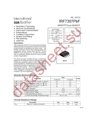 IRF7307TRPBF datasheet  